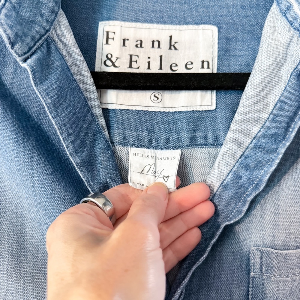 Frank & Eileen Mary Classic Shirtdress Famous Denim Vintage Stonewashed Indigo - Picture 5 of 11